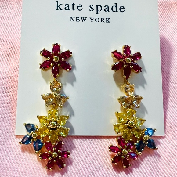$99 Kate Spade First Bloom Gold Linear Earrings - Picture 4 of 7